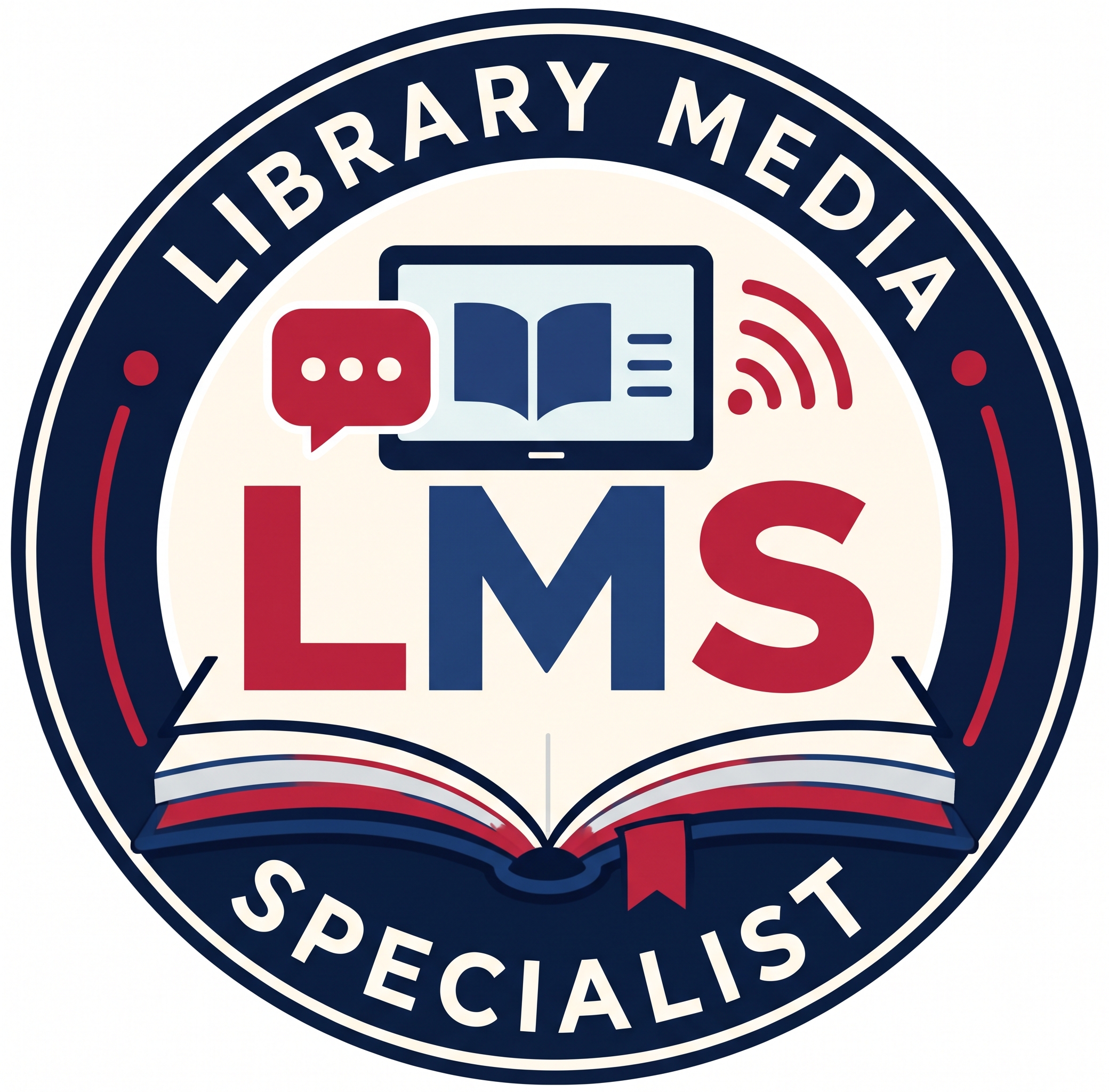 Library Media Mascot Logo